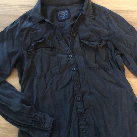 A&F Distressed Button Down Shirt - Picture 3 of 7